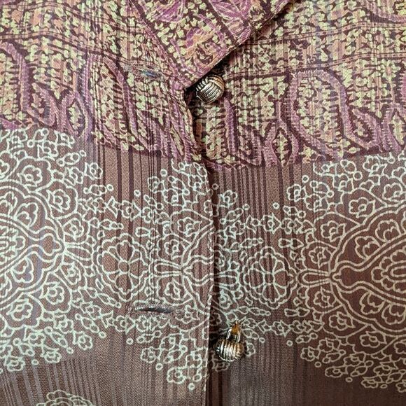 Hiroko Koshino oversized back slit mock neck button up blouse - Picture 10 of 12